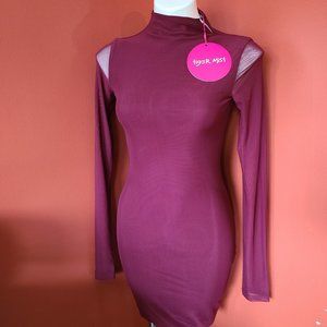 Tiger Mist Plum Colored Long Sleeve Cleo Dress